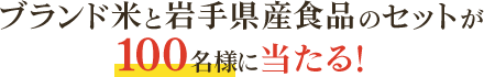 ブランド米と岩手県産食品のセットが100名様に当たる！