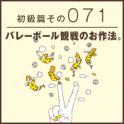 初級篇　その七十一　バレーボール観戦のお作法。