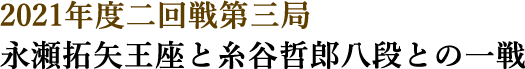 2021年度二回戦第三局 永瀬拓矢王座と糸谷哲郎八段との一戦