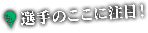 選手のここに注目！