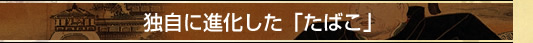 独自に進化した「たばこ」